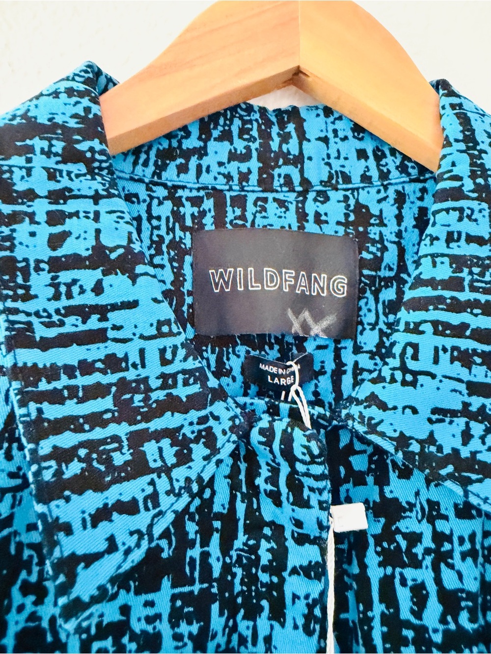 NWT Wildfang Essential Short Sleeve Coverall in Blue Print Black - Picture 6 of 7